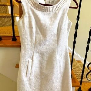Sandra Darren White Shift Dress